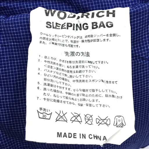 1円 WOOLRICH SLEEPING BAG 寝袋 ブルー アウトドア用品 ウールリッチ スリーピングバッグ_画像7
