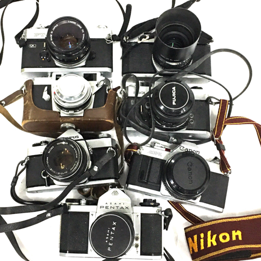 1円 OLYMPUS OM-1 PENTAX K1000 Canon AV-1 FUJICA ST801 Konica ⅢA