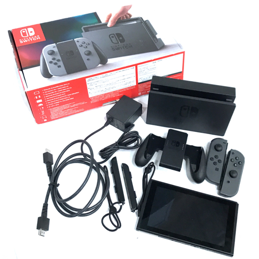 1円 NINTENDO HAC-S-KAAAA ニンテンドー スイッチ 本体 グレー 動作