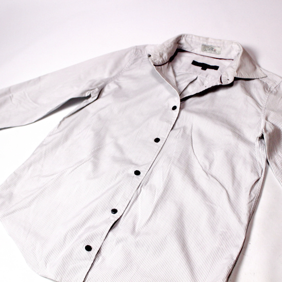 ** beautiful goods low to rare monla.f... × Albini ** beautiful . stripe cotton long sleeve shirt 2S 22A03