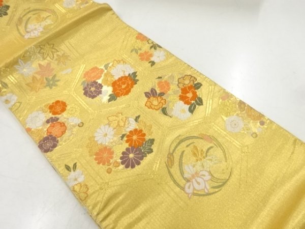 ♪IDnet即決♪ 亀甲に花丸文様織出し袋帯 | bioimune.com.br