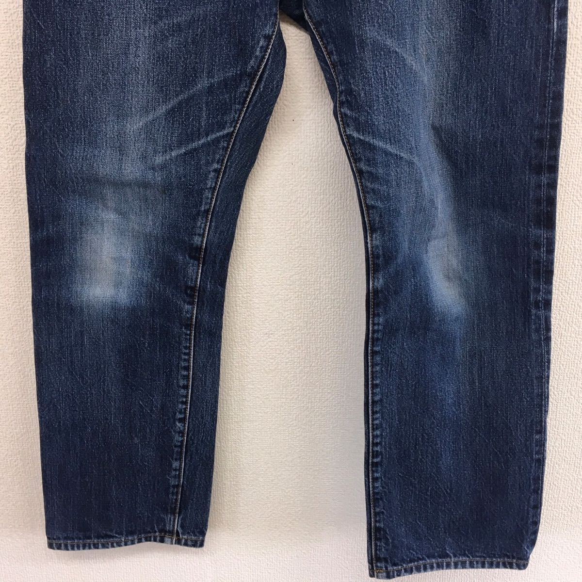 美品　Paul Smith JEANS　ポールスミス　デニムパンツ　ジーパン　ボタンフライ　革パッチ　レディース　Lサイズ　インディゴ　古着_画像4