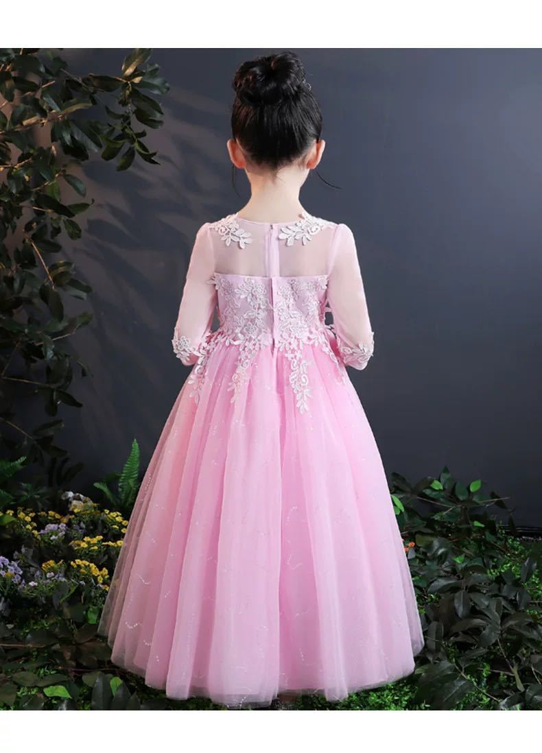  new goods 110. presentation wedding Kids long dress piano presentation musical performance . party dress The Seven-Five-Three Festival color dress . birthday memory photographing Kirakira pink 