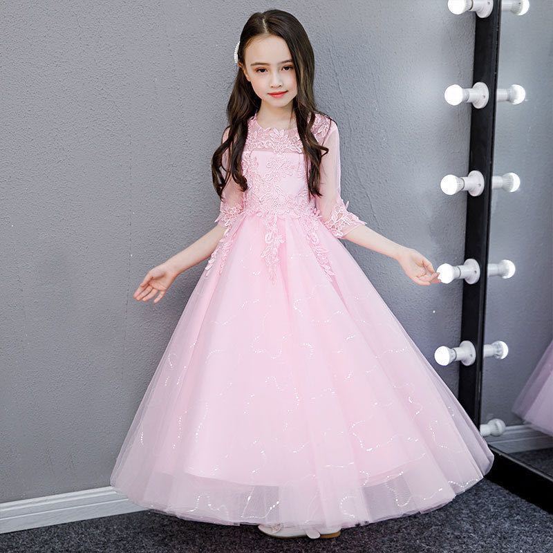  new goods 110. presentation wedding Kids long dress piano presentation musical performance . party dress The Seven-Five-Three Festival color dress . birthday memory photographing Kirakira pink 