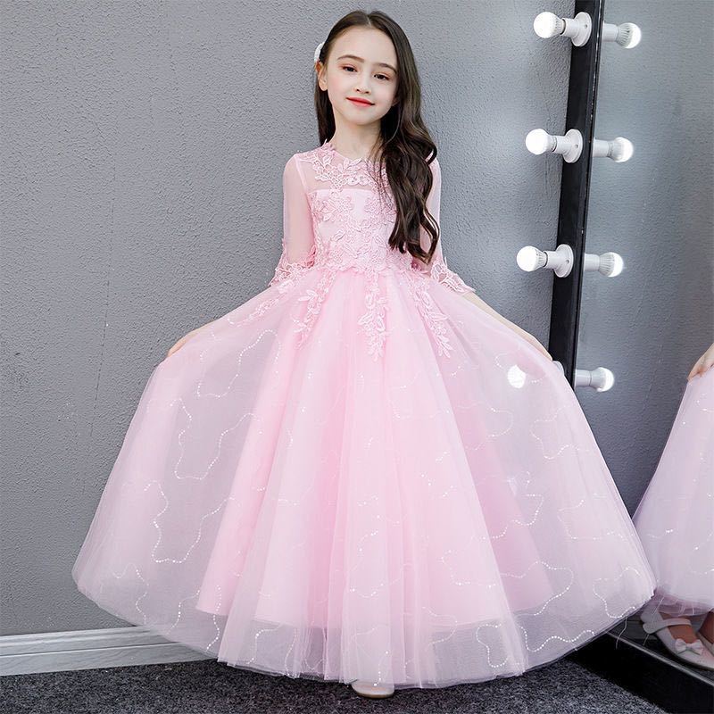  new goods 110. presentation wedding Kids long dress piano presentation musical performance . party dress The Seven-Five-Three Festival color dress . birthday memory photographing Kirakira pink 