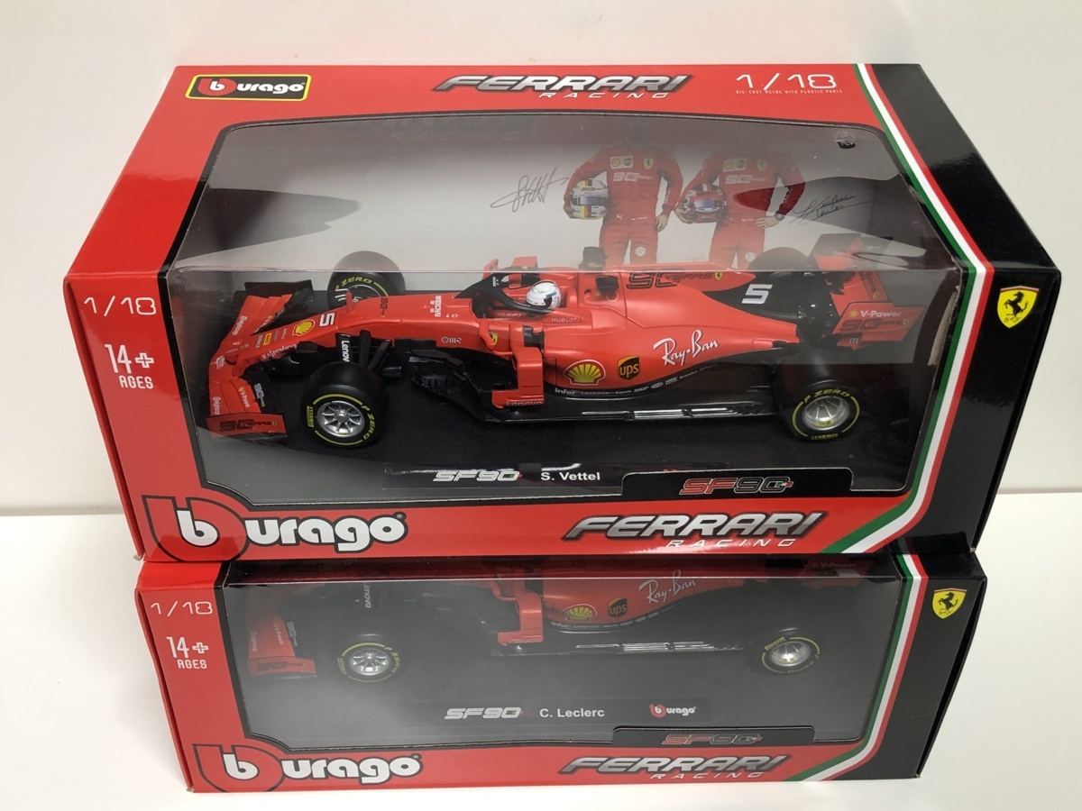 セール品 burago 1/18 Ferrari SF90 2台セット 2019 #5 Sebastian