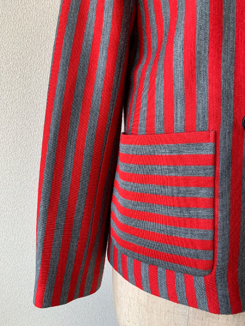 美品 PAUL&JOE SISTER “Knit Jersey stripe Double JK” ニットジャージー ストライプ ダブルジャケット 38 ポール&ジョーシスター_画像3