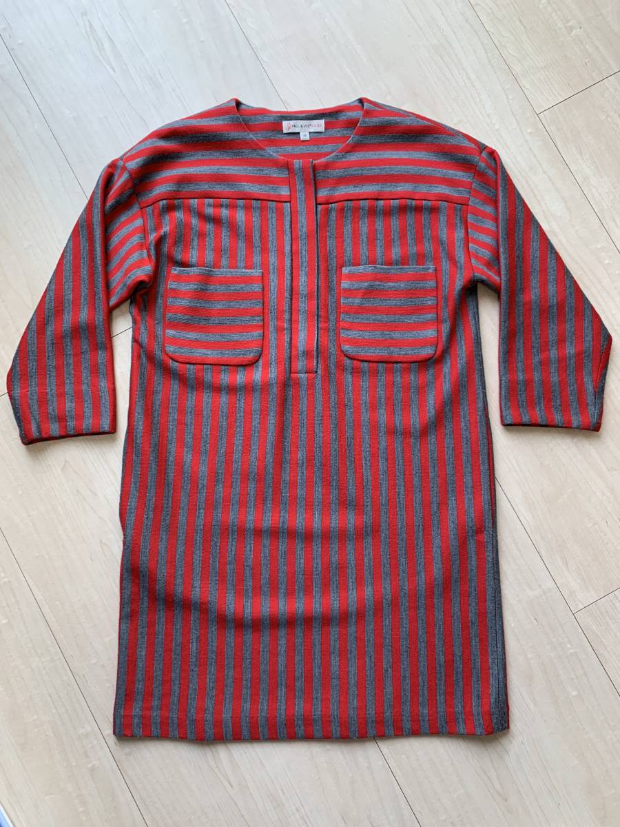 定価28.600 PAUL&JOE SISTER “Knit Jersey stripe Dress” ニットジャージー ストライプ チュニック ワンピース 38 ポール&ジョーシスター_画像6