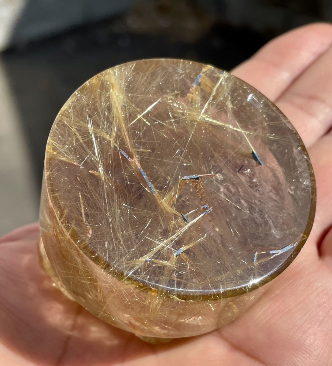 特選 究極の逸品 最高品質ゴールドタイチンルチル水晶 貔貅 ヒキュウ