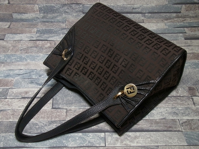 FENDI フェンディ ズッキーノ FF金具 ハンドバッグ トートバッグ ミニ