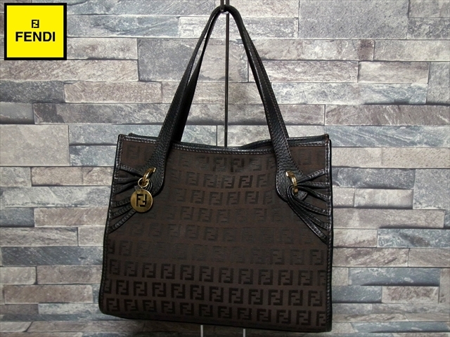 FENDI フェンディ ズッキーノ FF金具 ハンドバッグ トートバッグ ミニ