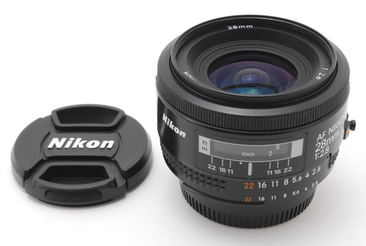 Nikon AI AF Nikkor 28mm f2.8 動作も写りもOKです。概ねキレイです。前後キャップ付きです。