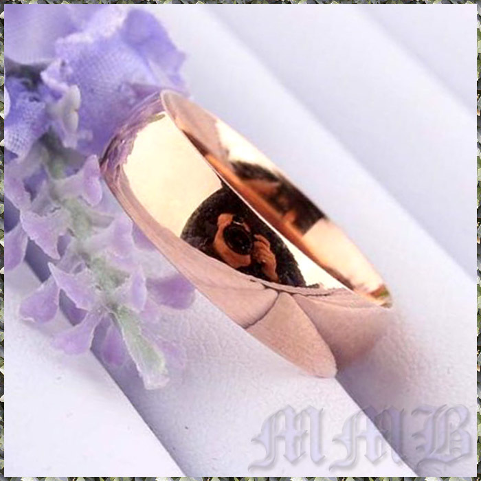 [RING] Pink Gold Plated Smooth Round 6mm スムース 甲丸 ピンク ゴールド リング 32号 (5.5g)の画像1