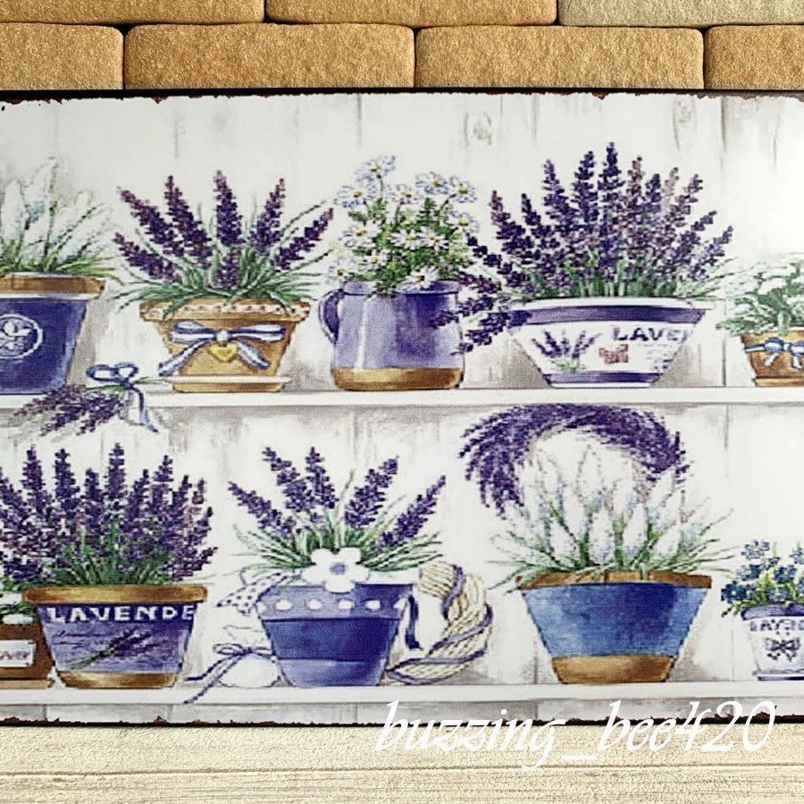  tin plate signboard *006* welcome board flower herb retro autograph plate gardening welcome board interior lavender plant 