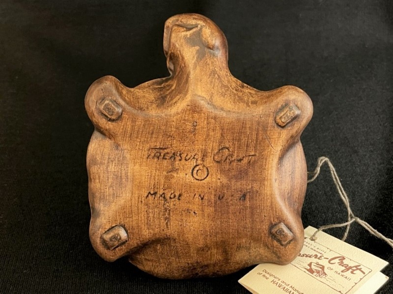 超希少 タグ付き 1950sハワイ・トレジャークラフト社製 陶器のビンテージ灰皿(カメ)Hawaii Treasure Craft. Made in USA Route66 灰皿