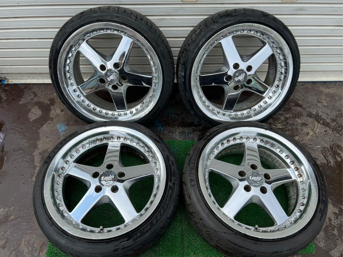 DDCリム WORK equip エクイップ 18インチ 9J ＋18 PCD114.3 スカイライン クラウン チェイサー シルビア bnr32 深リム