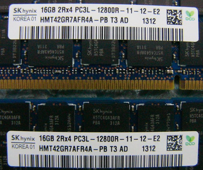 ro11 240pin DDR3 1600 PC3L-12800R Registered 16GB hynix HMT42GR7AFR4A-PB T3 AD 4枚 合計64GBの画像2