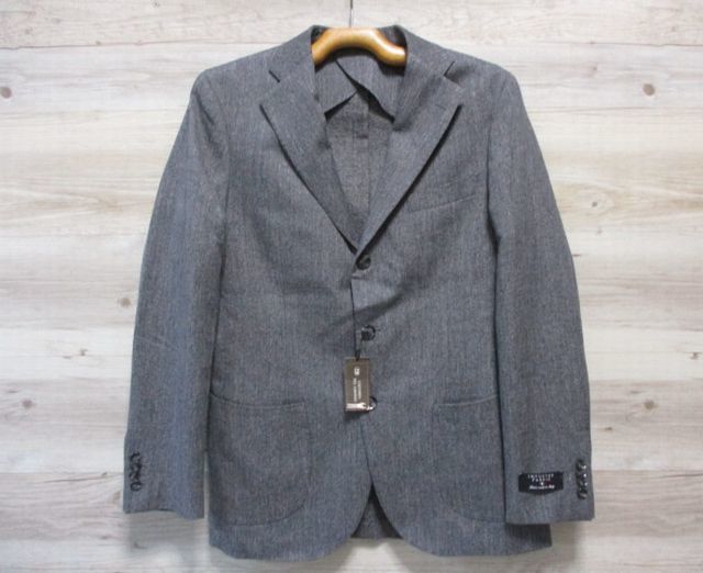 未使用 イタリア製 生地 175cm L(A6)★TESSUTI DI SONDRIO × SARTORIA DEL GROSSO テーラード ジャケット スーツ グレー メンズ 紳士 40_画像10