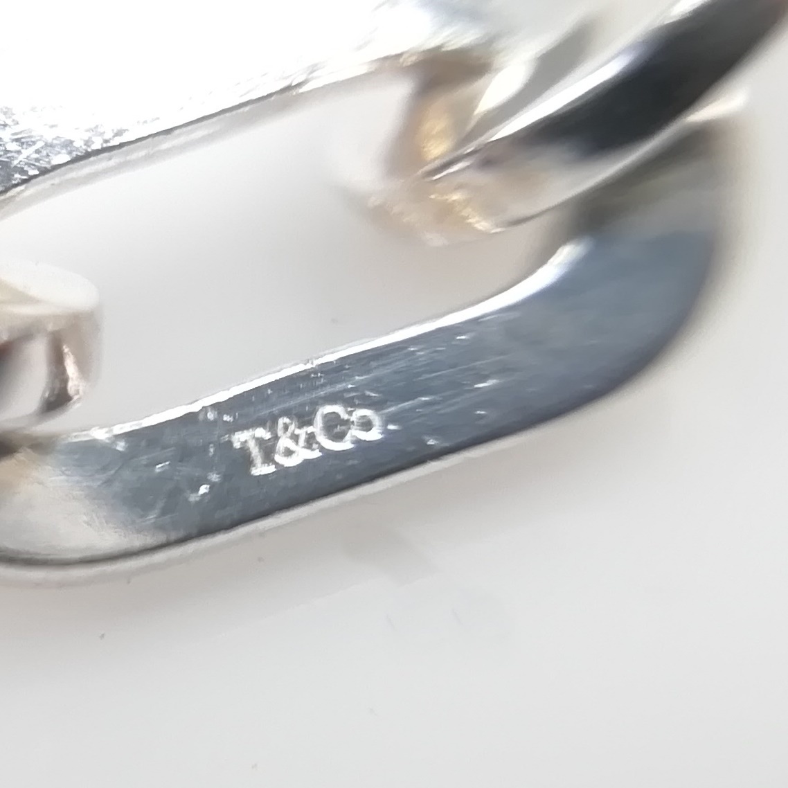 希少 美品 Tiffany&Co. ティファニー シルバー リング チェーン ブレスレット SV925 レディース AA7