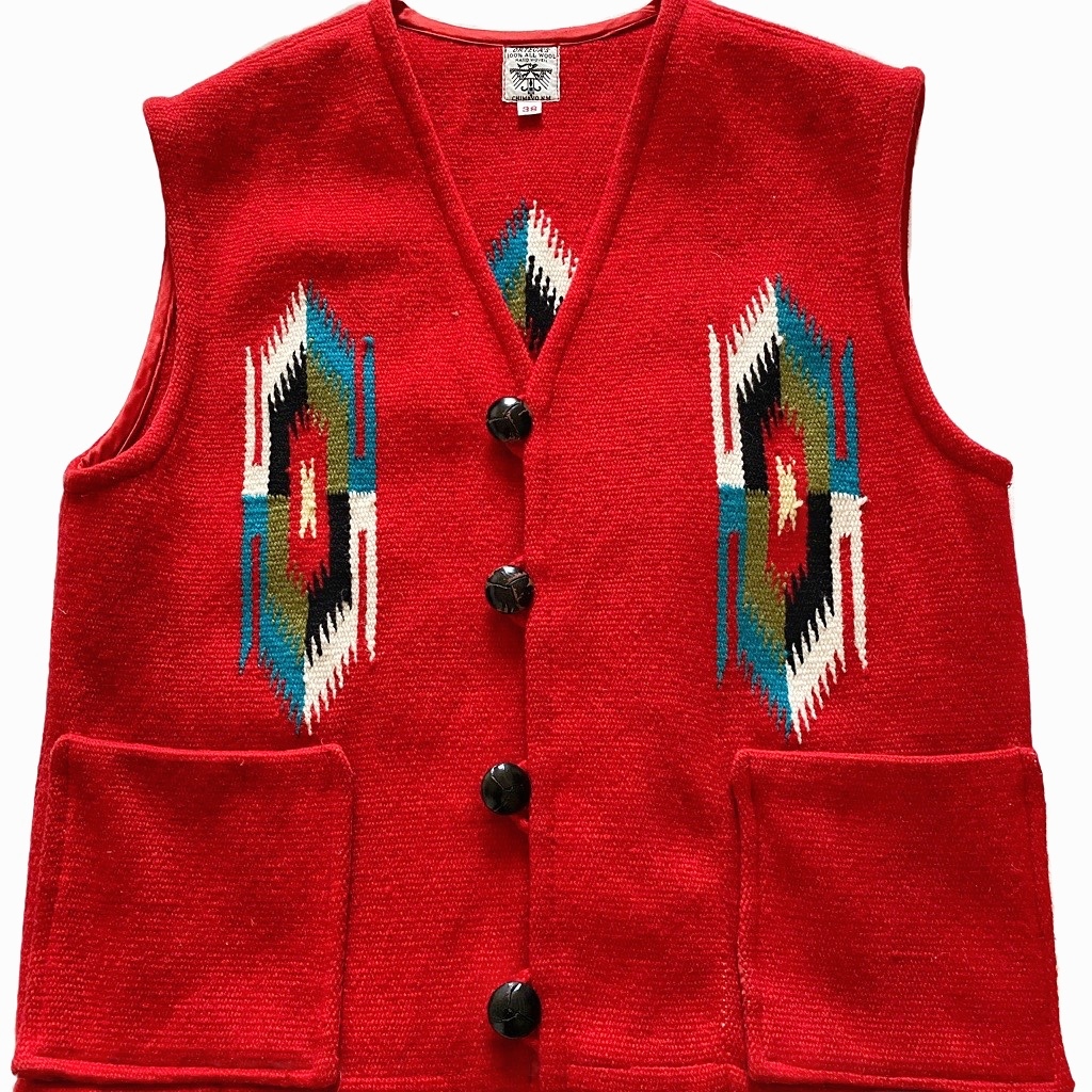 ORTEGA'S CHIMAYO VEST USED オルテガ チマヨ ベスト サイズ 38 Red 赤