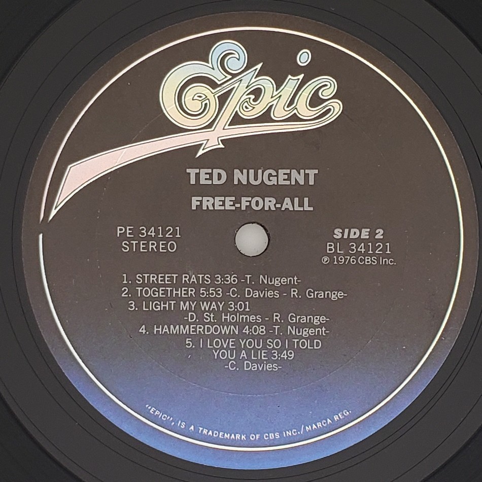 良盤屋 P-2690◆LP◆US 輸入盤 Hard Rock　テッド・ニュージェント /フリー・フォー・オール Ted Nugent/Free-For-All 1976　送料480_画像7