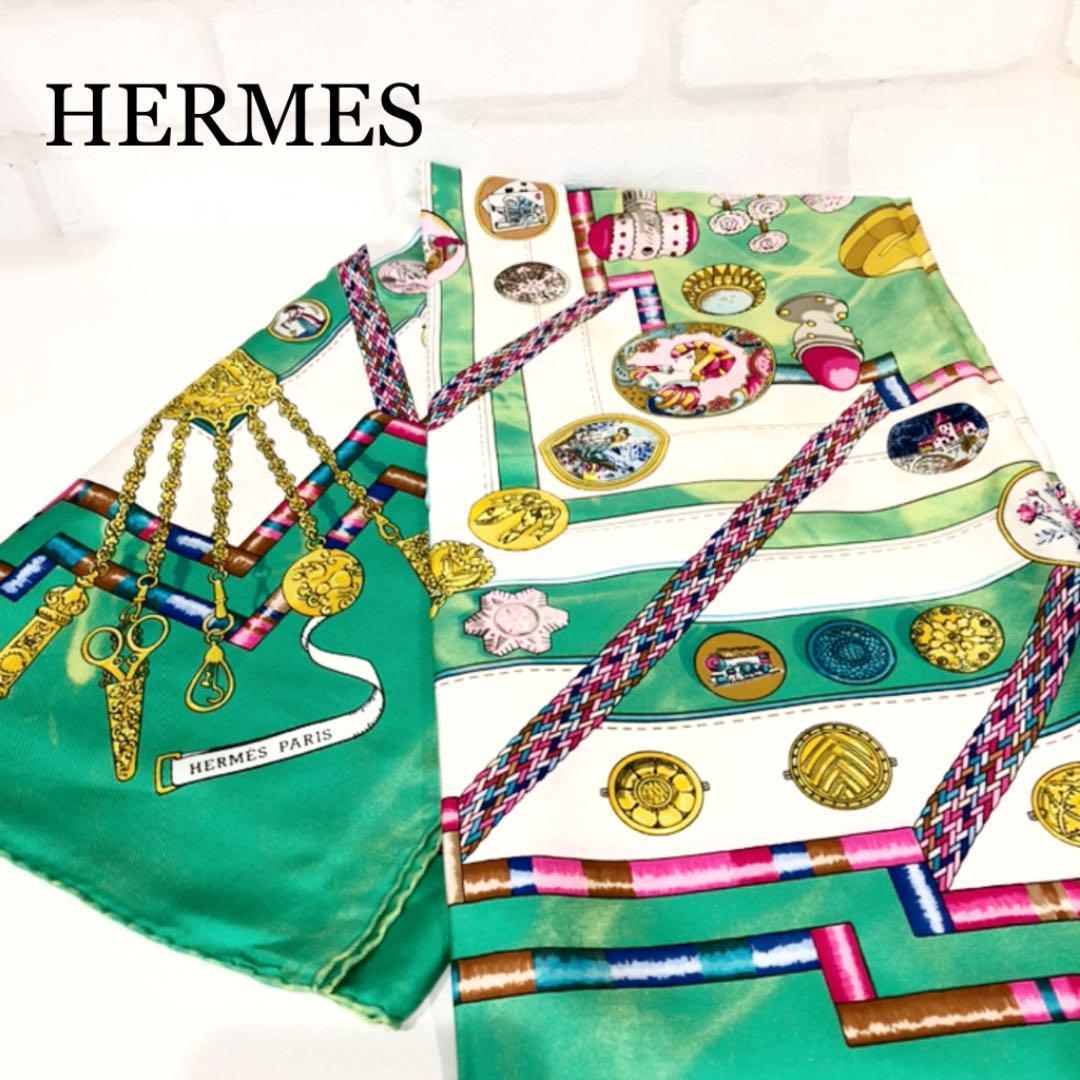 美品エルメス HERMES スカーフ Petitemain カレ90 お針子 www 