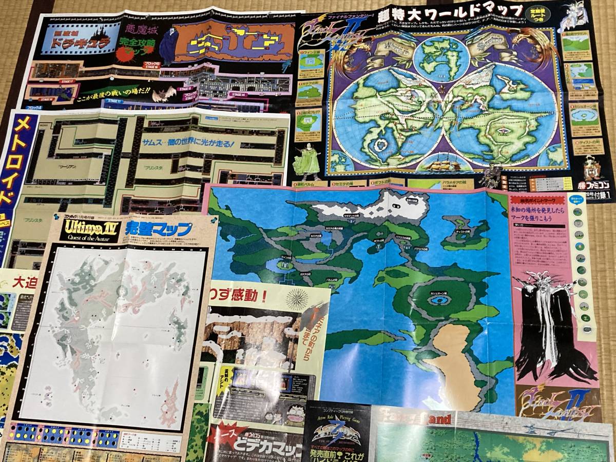 大量出品 ゲーム雑誌の付録 45点セット 攻略マップ 下敷き ステッカー シール 非売品 ファミコン_画像9