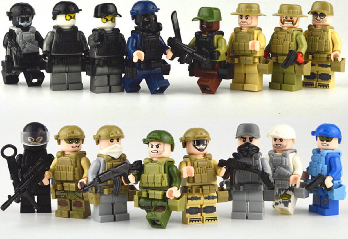 ミニフィグ PMC装備 16体セット レゴ 互換 LEGO サバゲー ミニフィギュア ブロック おもちゃ 動物 男の子 女の子 子供 キッズ 知育 玩具_画像3