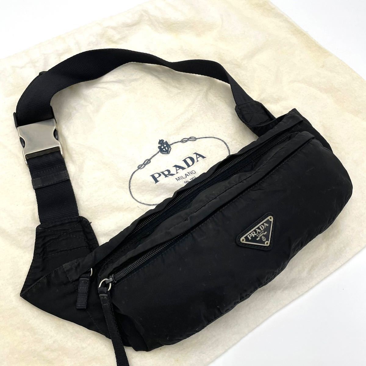 1円【極美品】PRADA プラダ ボディバッグ ウエストポーチ ショルダー