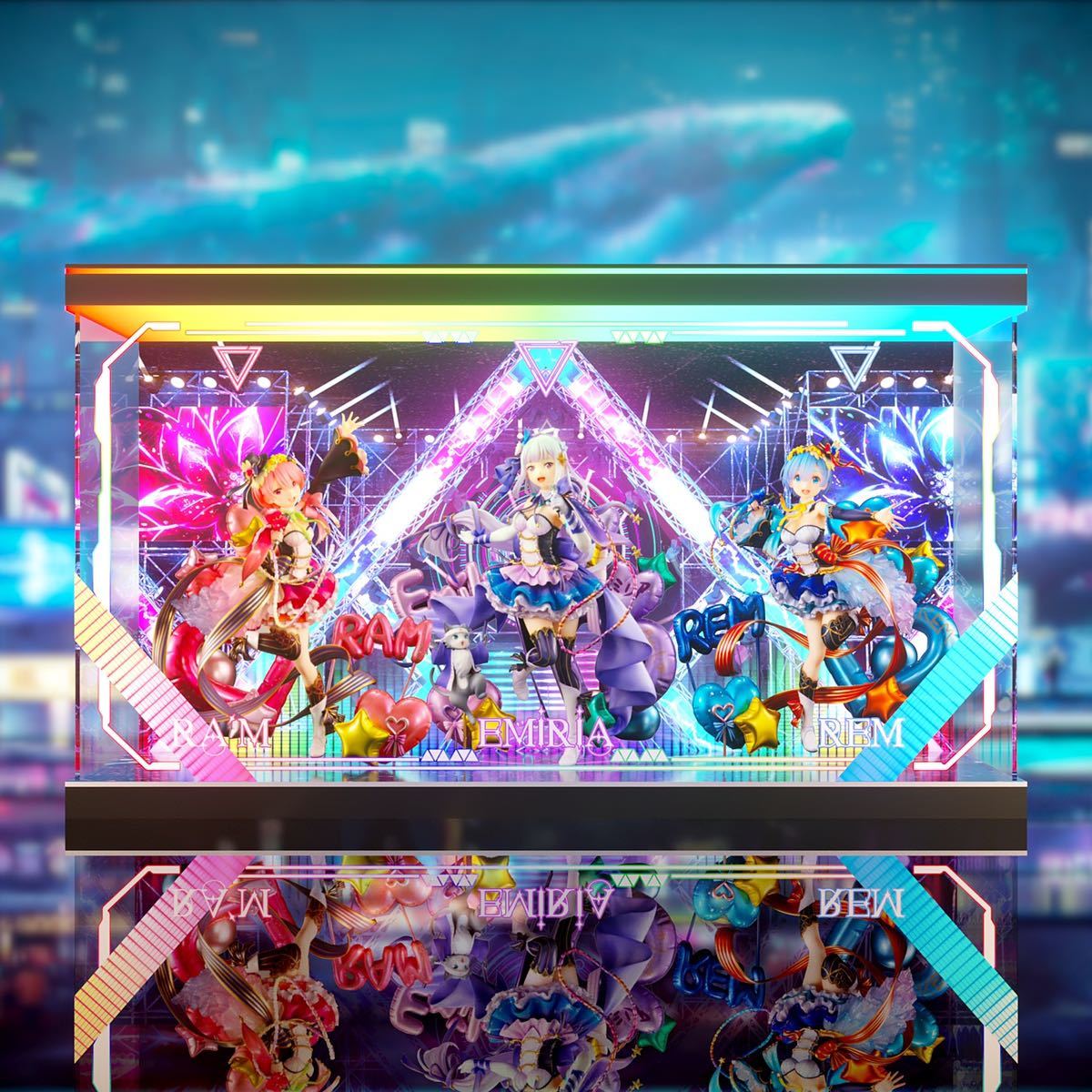 eStream エミリア レム ラム アイドルVer 渋谷スクランブル フィギュア
