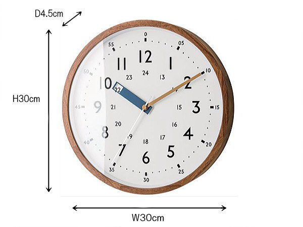 ウォールクロック 電波時計 掛け時計 アナログ 24時間表記も覚えられる 時計 リビング 子供部屋に