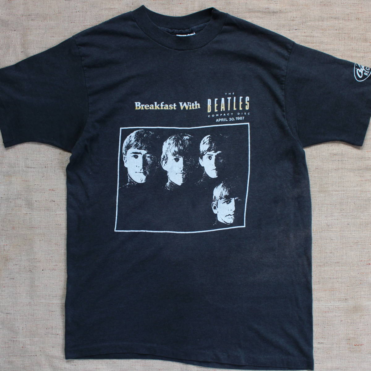 1987年 ビンテージ Tシャツ Beatlesビートルズ ジョンレノン タワーレコード ダブルネーム レア ジョンレノン ブラック バンド ロック_画像1