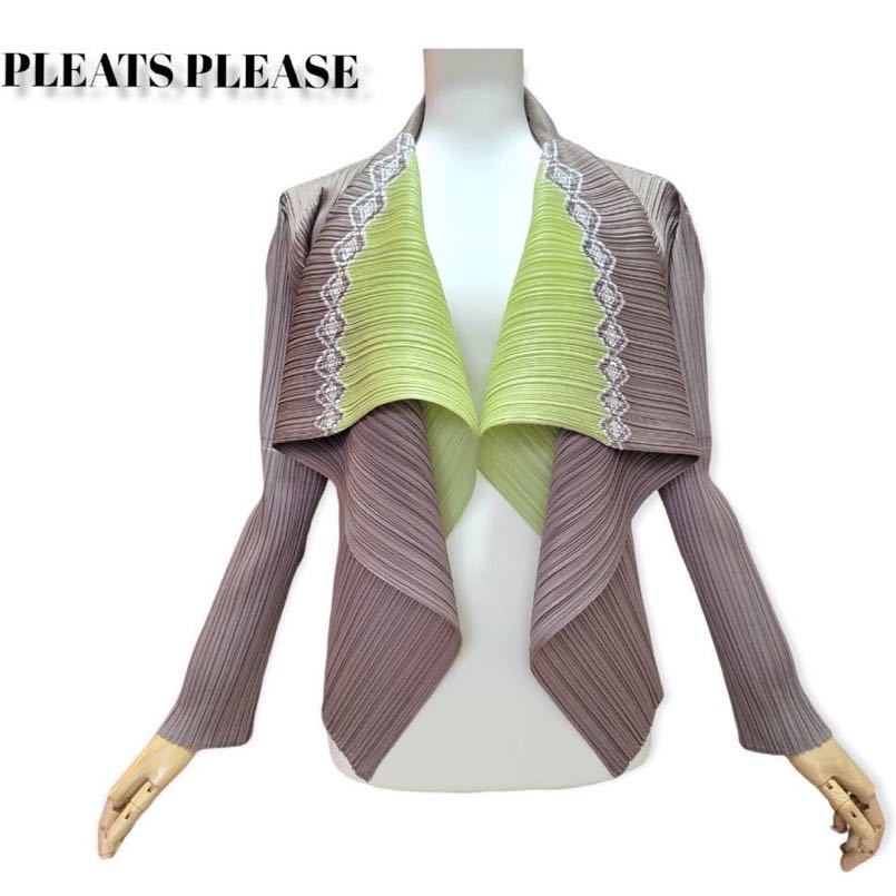 PLEATS PLEASE 変形 カーディガン プリーツプリーズ イッセイミヤケ-