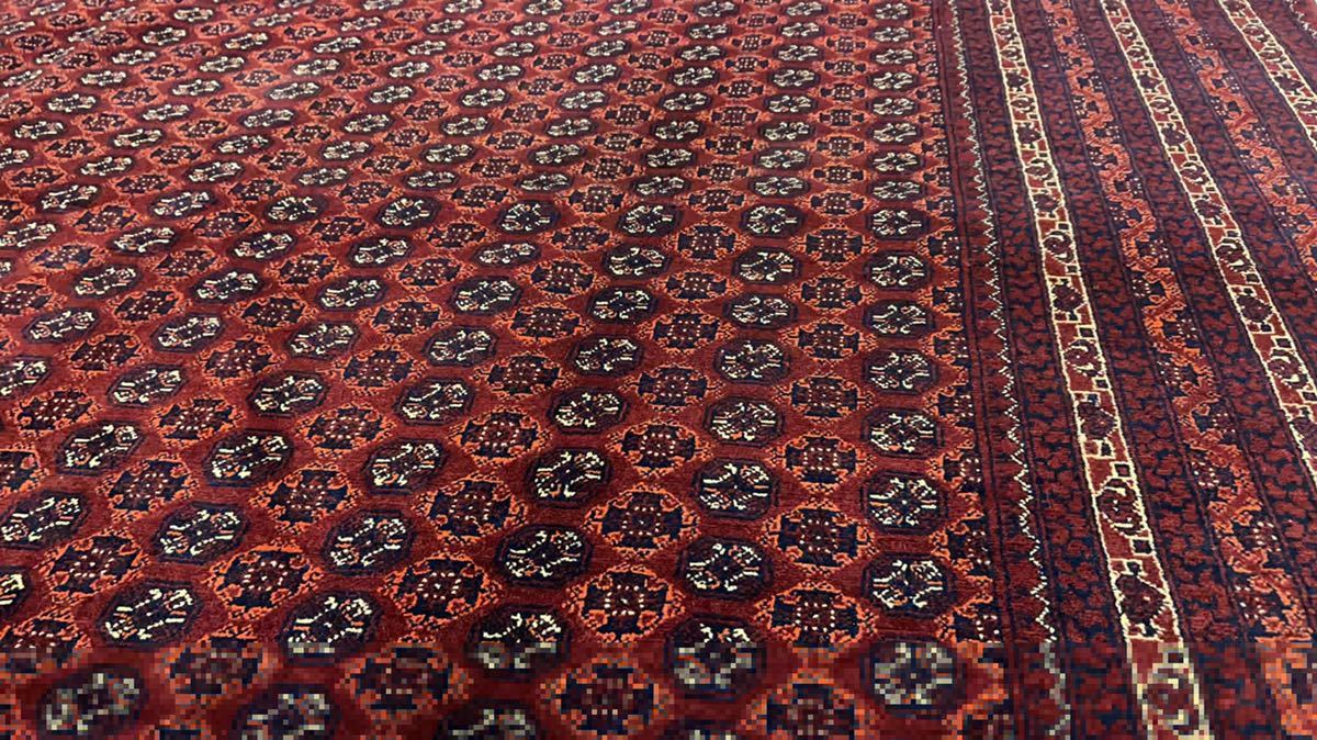 ギョルが沢山！ベルベットの様な光沢！見事なアフガニスタンの絨毯ホジャロシュナイ６㎡是非手に入れてください！トルコから発送送料込み_画像3