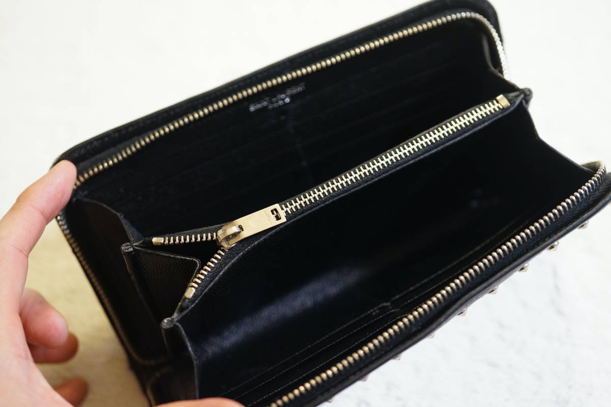 YSL スタッズ 長財布 イヴ サンローラン Yves Saint Laurent