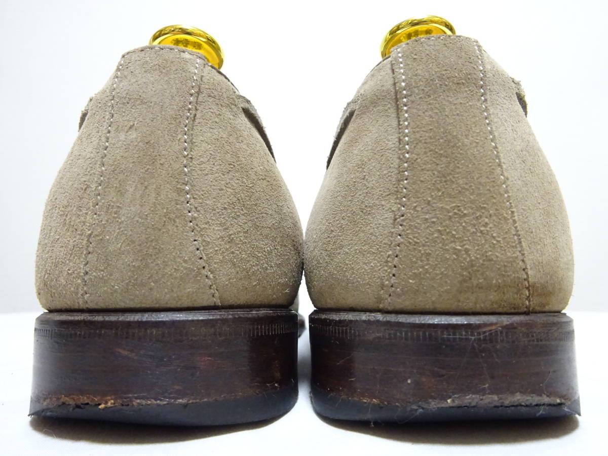 GABRIELE PELUSOpe Roo zoU chip tassel Loafer suede Loafer Sand 39.5 25.5cm rank ITALY made 