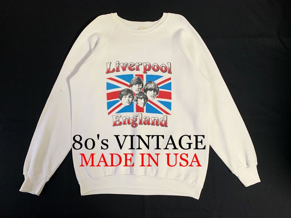 レア！ THE BEATLES 80's VINTAGE FRUIT OF THE LOOM XL アメリカ製 ビンテージ スエット ビートルズ Liverpool USA製 古着 80年代 当時物