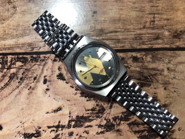 レア 本体美品 ヴィンテージ CITIZEN シチズン 7 セブン 21石 デイデイト 4-824083K グレー ゴールド アプライト 自動巻 メンズ 腕時計