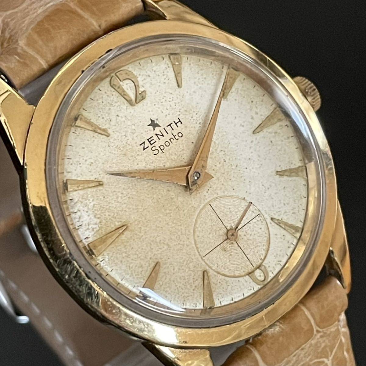 アイボリー×レッド 動作極上 ZENITH SPORTO ゼニススポルト メンズ 手