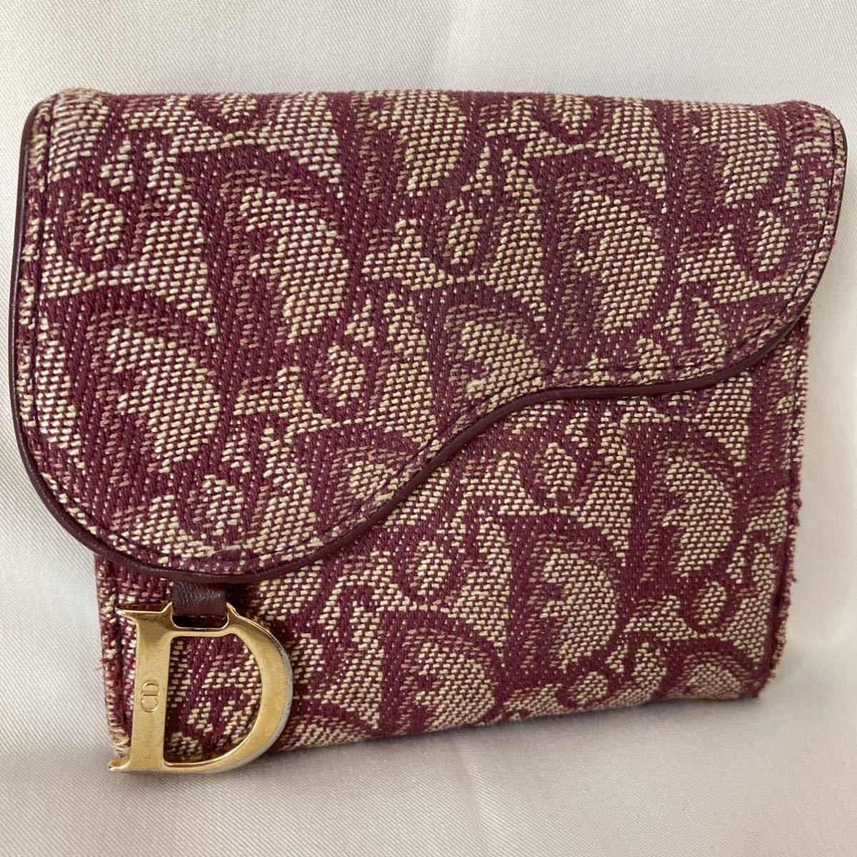 Dior クリスチャン ディオール サドル トロッター柄 二つ折り財布