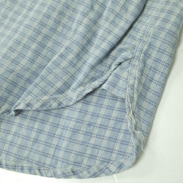 RRL ダブルアールエル PLAID-PRINT S/S CAMP SHIRTS チェックプリント キャンプシャツ XS ブルー 半袖 オープンカラー Double RL g4741_画像7