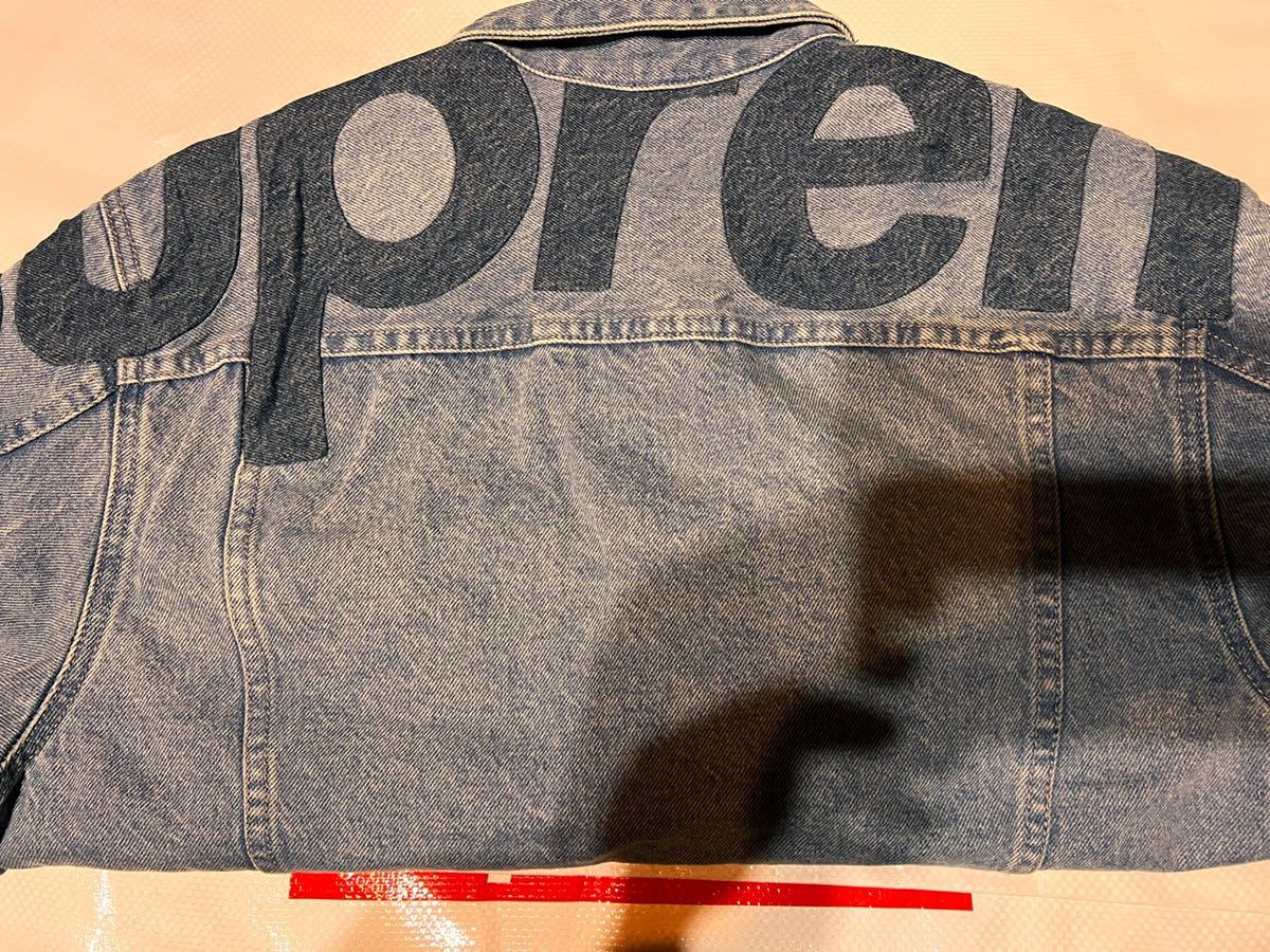 最終値下Supreme Inset Logo Denim Trucker Jacket LサイズWashed Blue