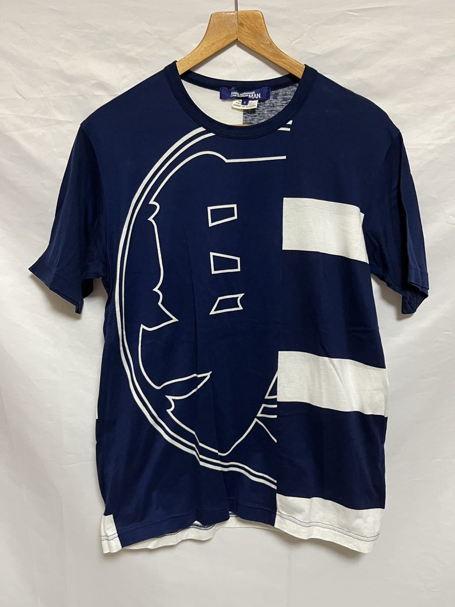 junya watanabe ジュンヤワタナベ　14SS　Tシャツ　和柄　プリント　ブルー　レア　希少　サイズS　コムデギャルソン　ボーダー　WO-T029_画像1