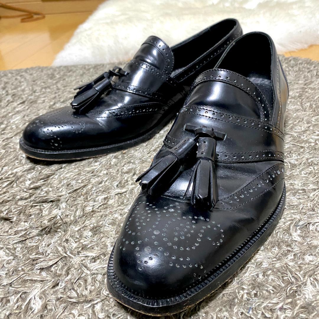 美品 ETRO エトロ メンズ タッセルローファー メダリオン 黒 41