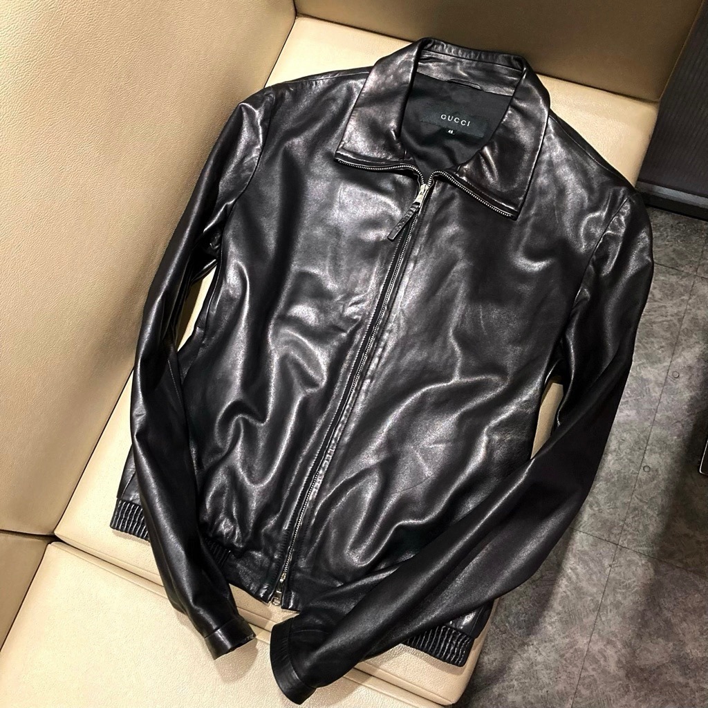 極美品!【GUCCIを着れる男】◎定価:495,000円【グッチ】黒色・羊革