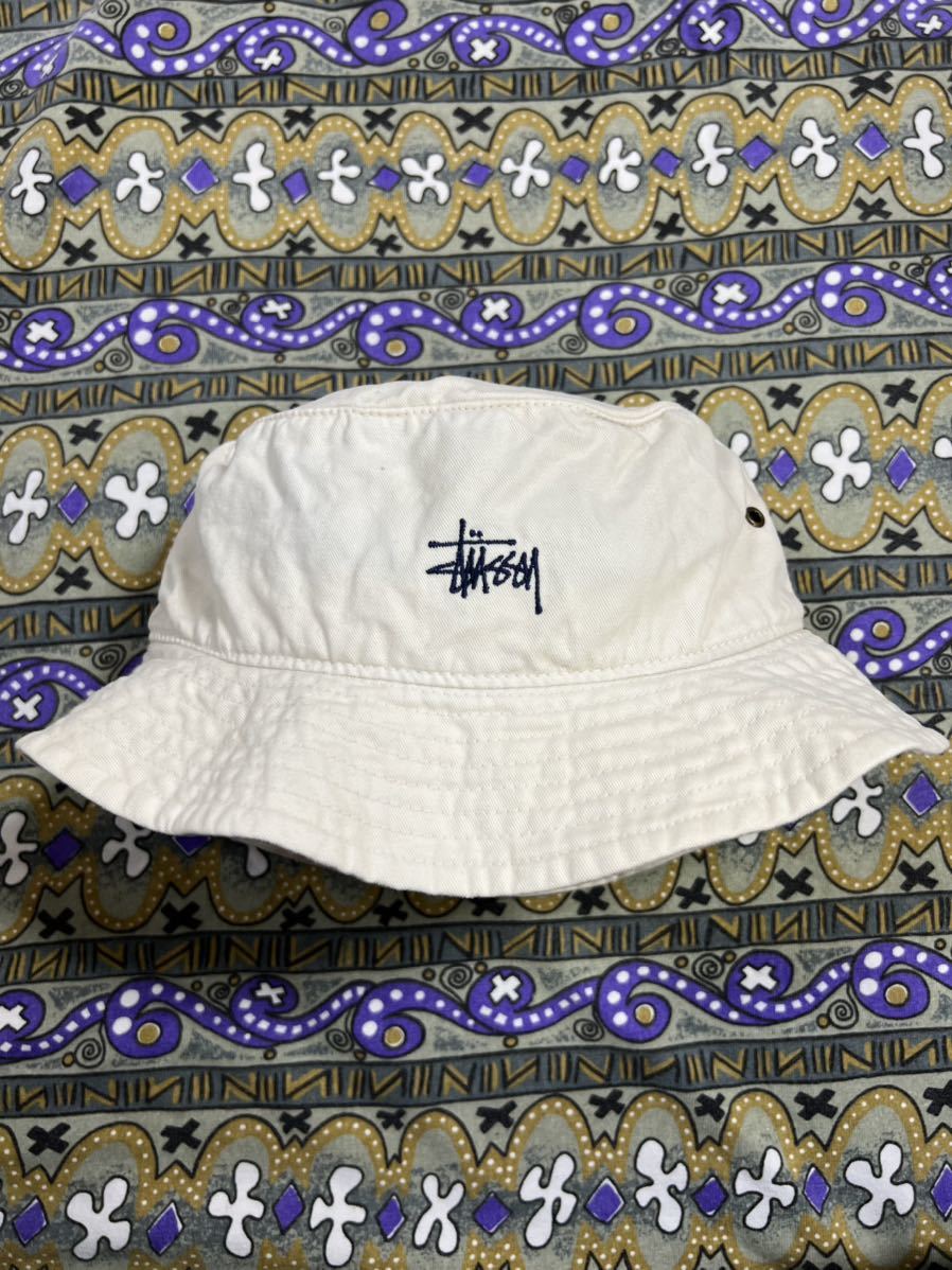 激レア 00s old stussy オールド 刺繍ロゴ クラッシャー ハット-