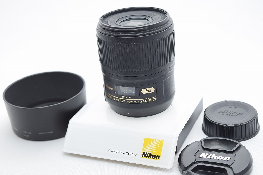 良品☆Nikon ニコン AF-S Micro NIKKOR 60mm F2.8G ED☆レンズフード付