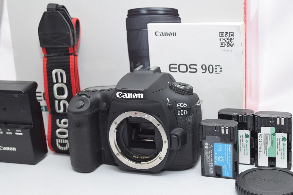 美品☆Canon キヤノン EOS 90D ボディ☆元箱付・予備バッテリー付