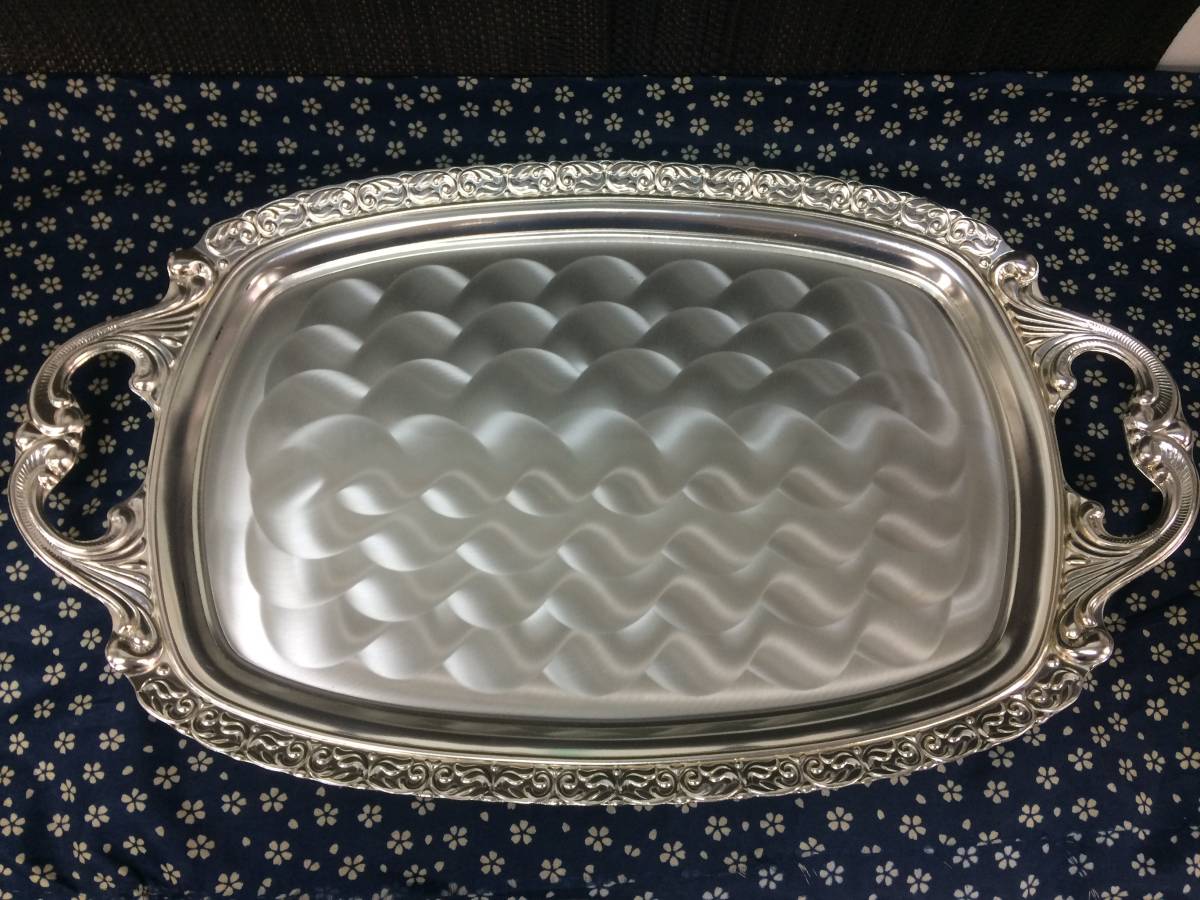 [ быстрое решение ] Showa Retro античный из нержавеющей стали tray серебряный металлизированный полимер покрытие 