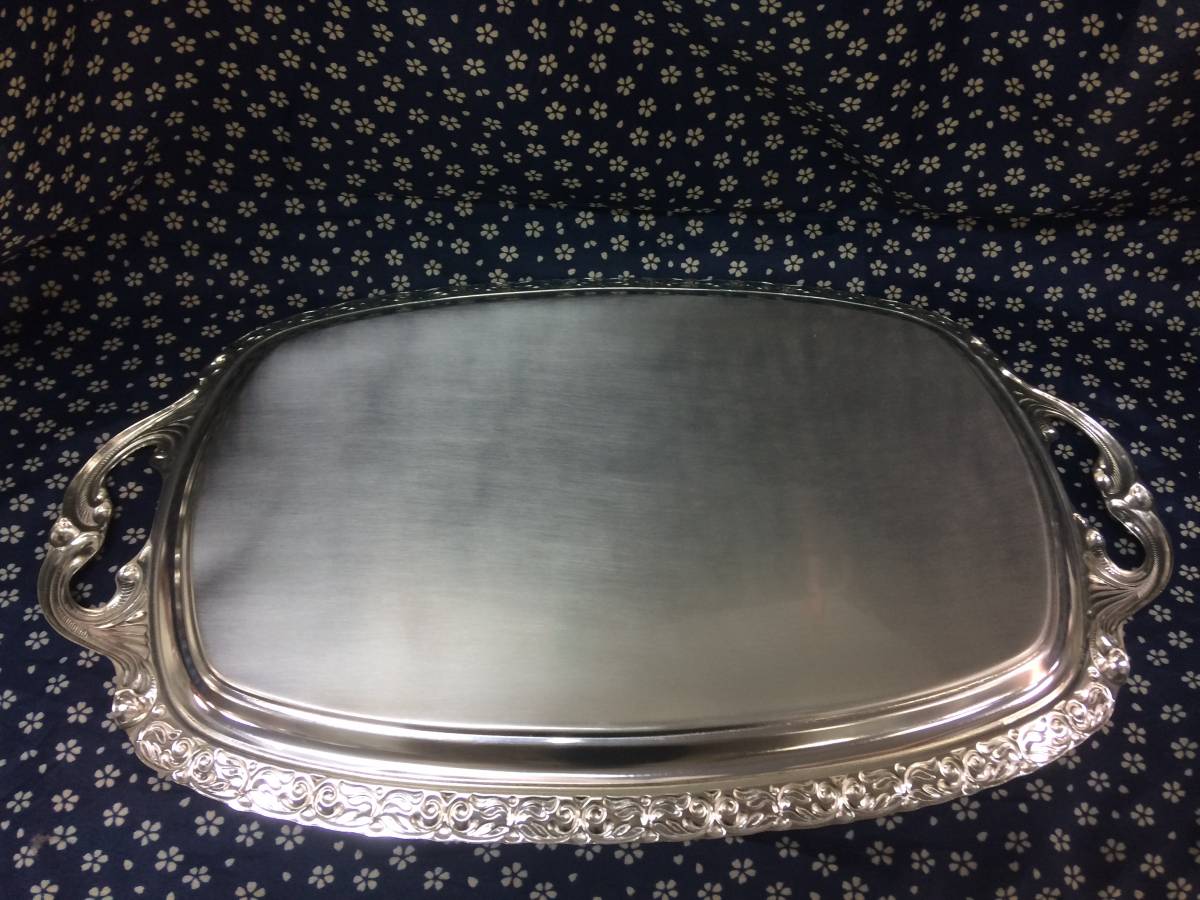 [ быстрое решение ] Showa Retro античный из нержавеющей стали tray серебряный металлизированный полимер покрытие 